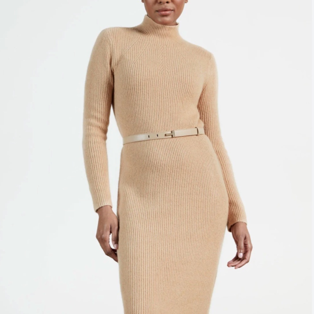 Ted Baker Womens Conniey Knit Midi Dress in Camel Size 5 (XL)